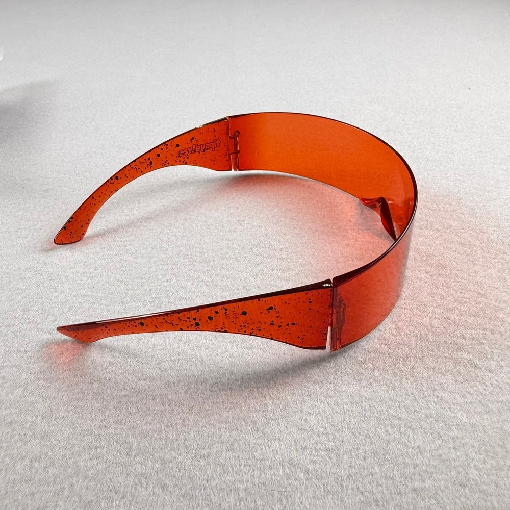 Tipsy Elves Unisex OS Cyclops Sunglasses‎ Plastic Red Futuristic Cyber Rave Y2K - Picture 5 of 10